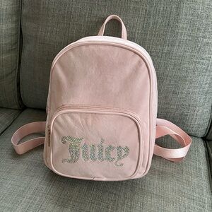 Juicy Couture velour mini backpack with rhinestones